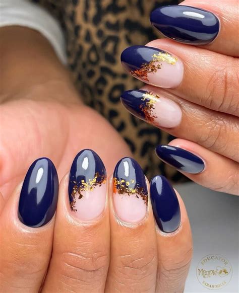 navy blue tips nails designs.